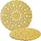 60 Pack 10 Inch Gold Paper Doilies for Dining Table, Round Decorative Medallion Lace Placemats for Wedding